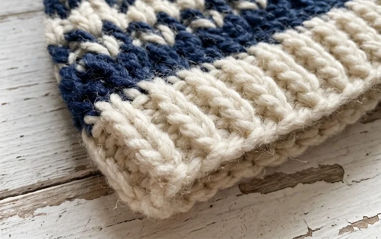 Alpine Hygge Beanie Free Chunky Crochet Hat Pattern - The Knotted Nest