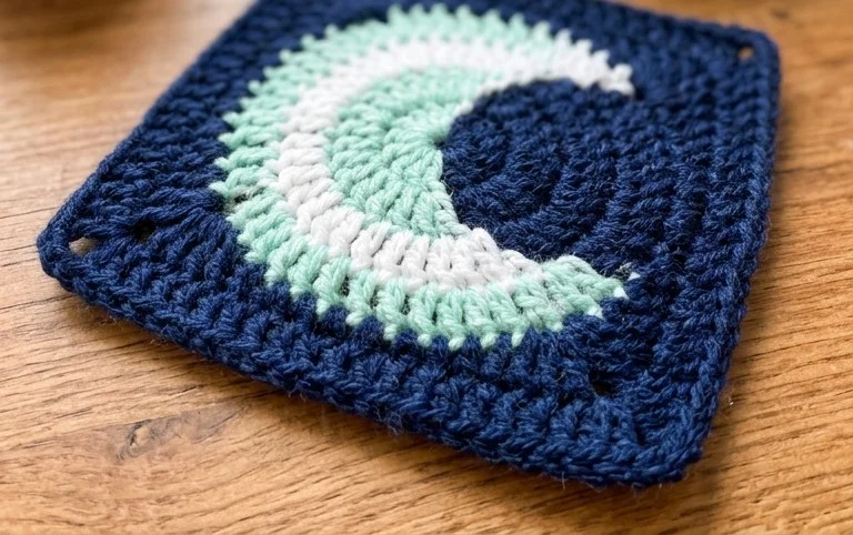 Moon Granny Square Pattern - thecaffeinatedsnail.com