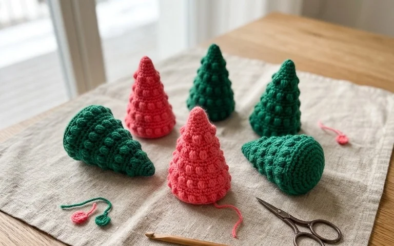 Kostenlose Anleitung: Weihnachtsbaumanhänger häkeln