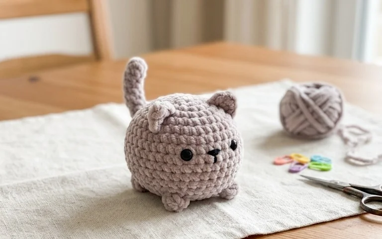 Kostenlose Anleitung: Nahtlose Häkelkatze für Anfänger